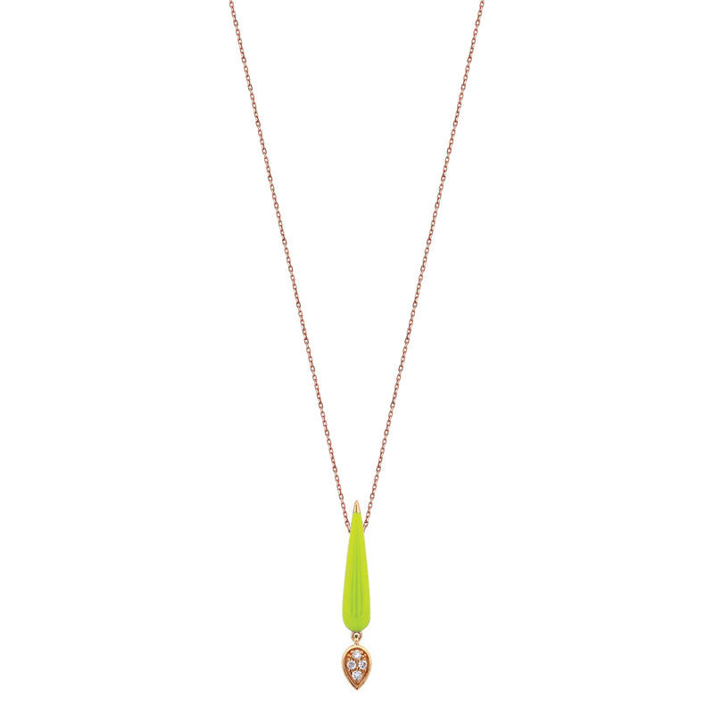 MINI DROP NECKLACE IN NEON YELLOW