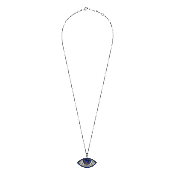 NAZAR MODERN SAPPHIRE PAVE EYE NECKLACE