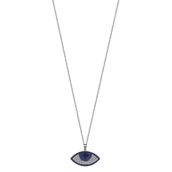 NAZAR MODERN SAPPHIRE PAVE EYE NECKLACE