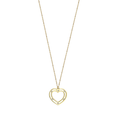 HEART NECKLACE WITH DIAMONDS