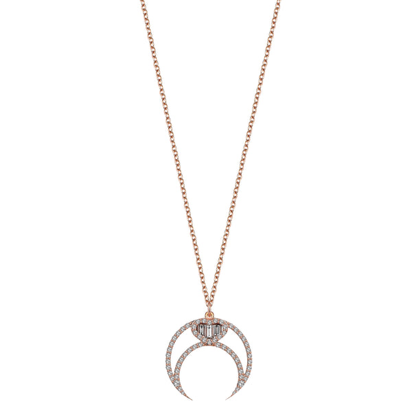 HIGH MOON BAGUETTE HEART NECKLACE