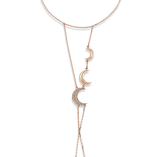 HIGH MOON THREE GRADUATED CRESCENT HAND-PIECE BRACELET