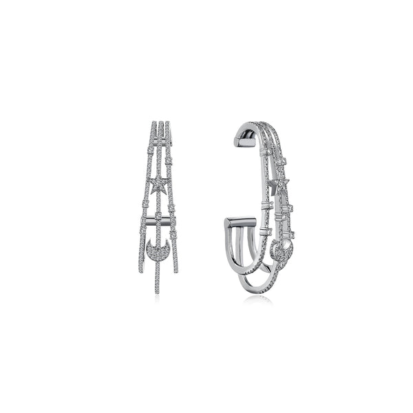 HIGH MOON MAXI HOOP DIAMOND EARRINGS