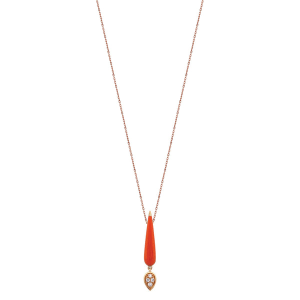 MINI DROP NECKLACE IN ORANGE