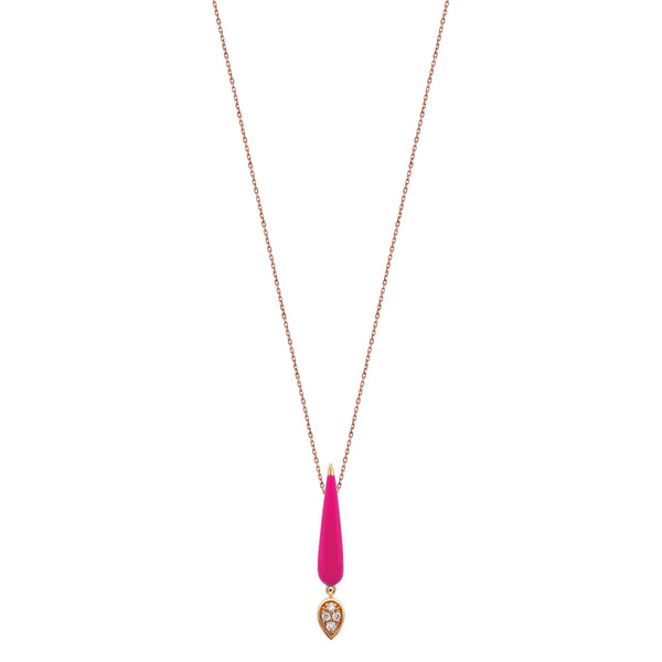 MINI DROP NECKLACE IN NEON PINK
