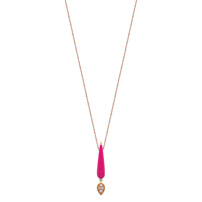 MINI DROP NECKLACE IN NEON PINK