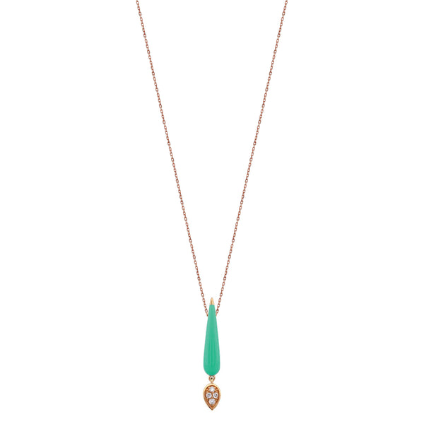 MINI DROP NECKLACE IN NEON GREEN