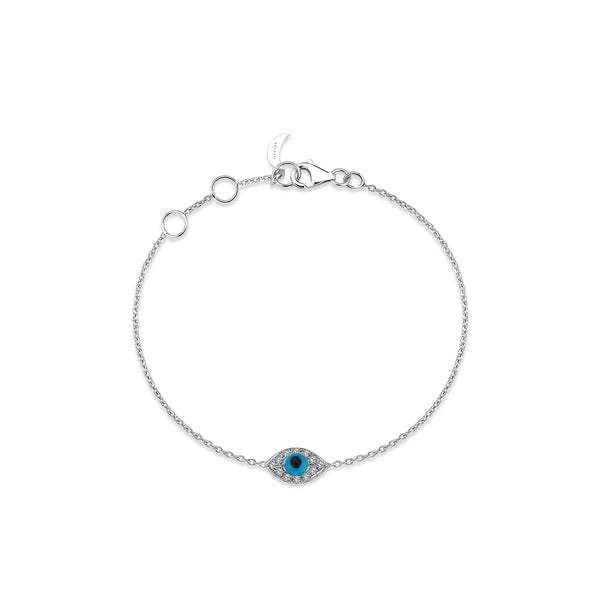 NAZAR EYE SHAPED PAVE CHAIN BRACELET