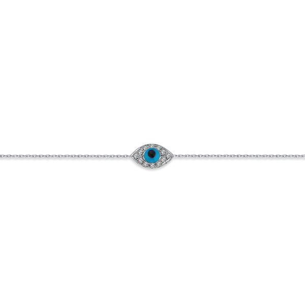 NAZAR EYE SHAPED PAVE CHAIN BRACELET