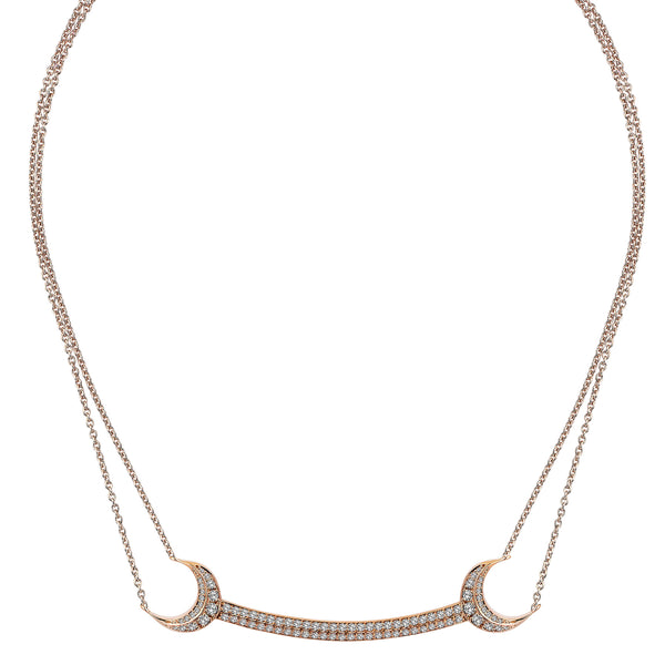 HIGH MOON DOUBLE CHAIN DIAMOND NECKLACE