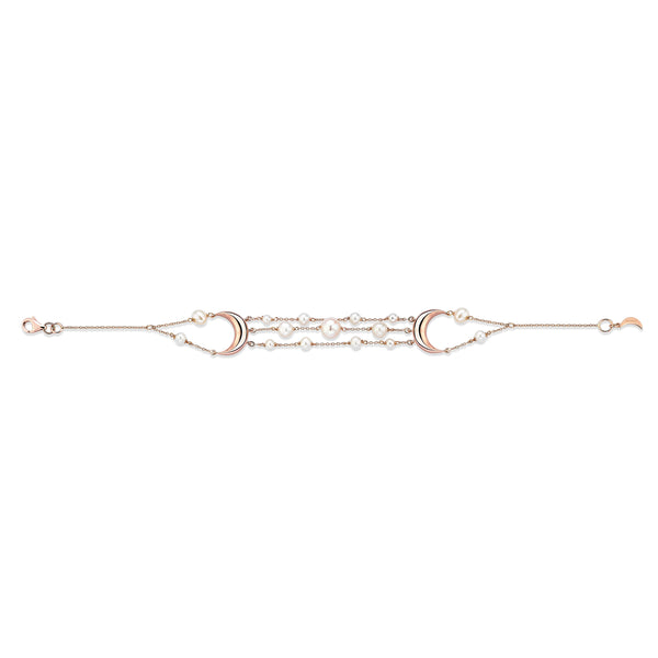 CRESCENT PEARL CHAIN BRACELET