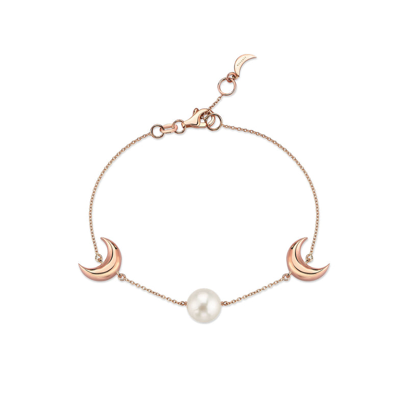 CRESCENT PEARL CHARM BRACELET