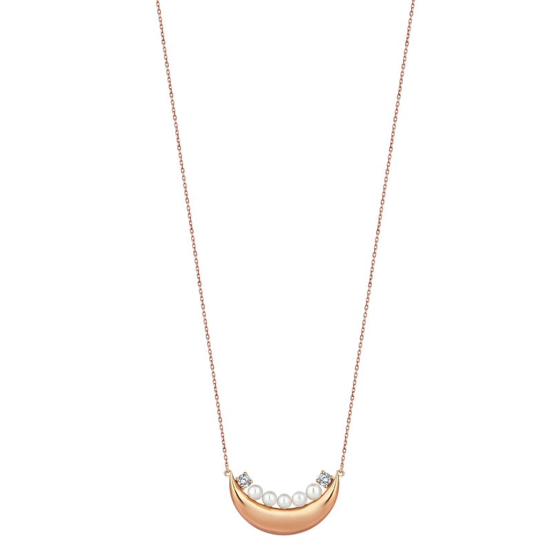 CRESCENT FIVE PEARL PENDANT