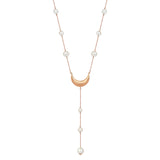 CRESCENT PEARL LARIAT NECKLACE