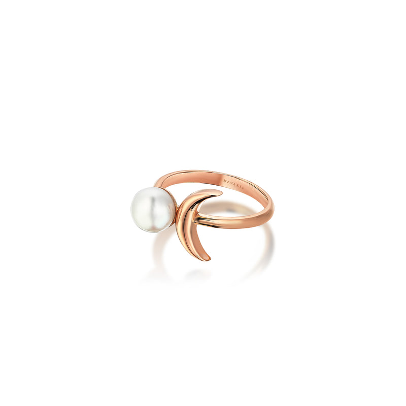 CRESCENT PEARL RING